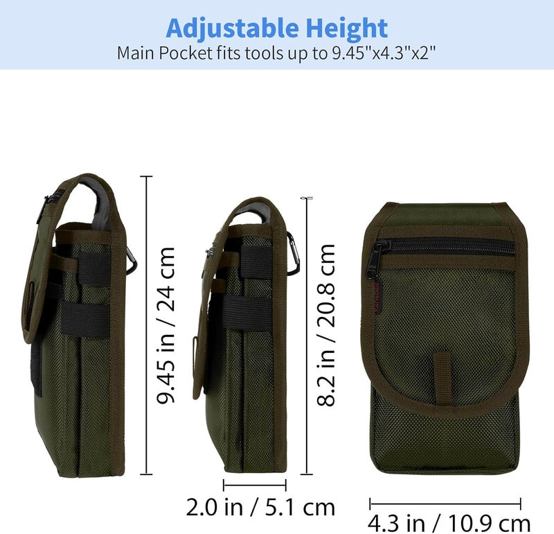 KENOBEE Belt Tool Pouch, Multitool Organizer Electrician Holster Nylon Tactical Pocket Attachment Utility Sheath Bag Tradesman Pro Maintenance Tool Sleeve for EDC Gears Cellphone - Image 3